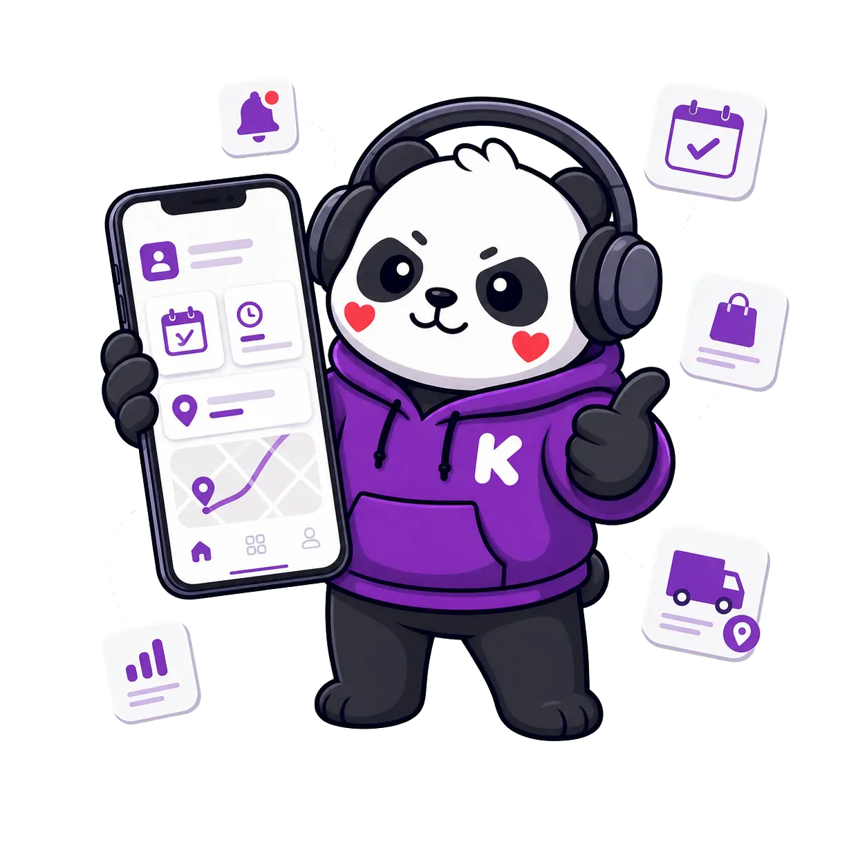 Kuma presentando una aplicacion movil